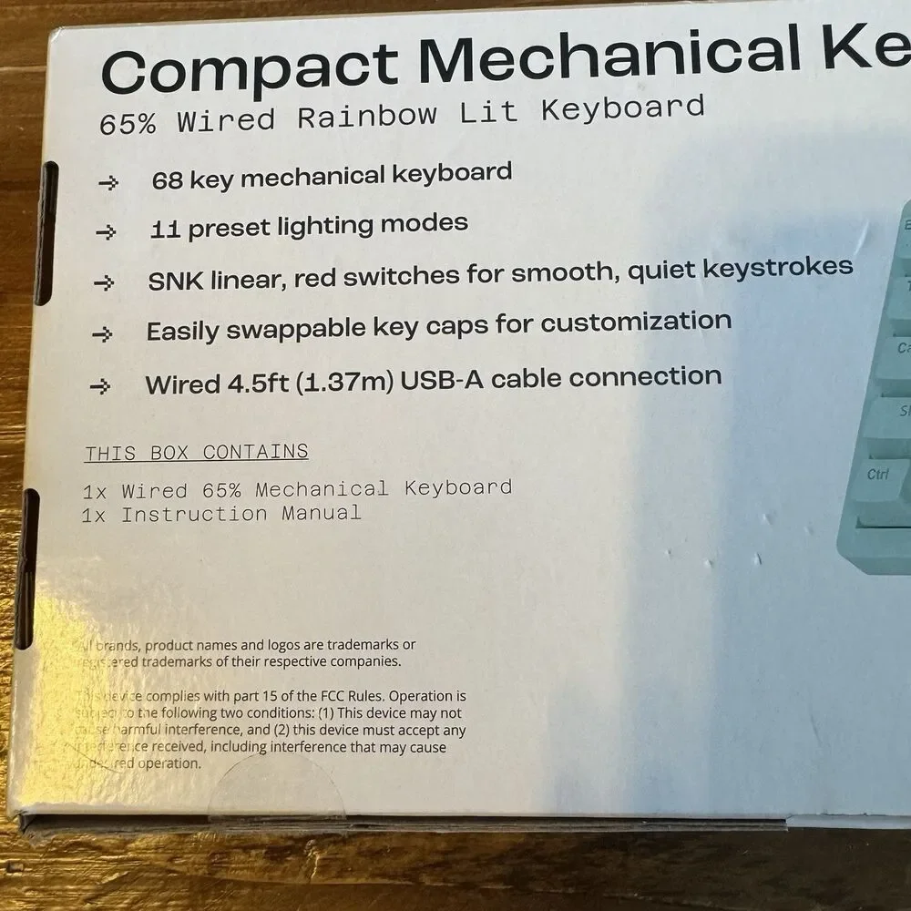 NEW NORTH Compact Mechanical Keyboard 65% Wired Rainbow Lit Keyboard
